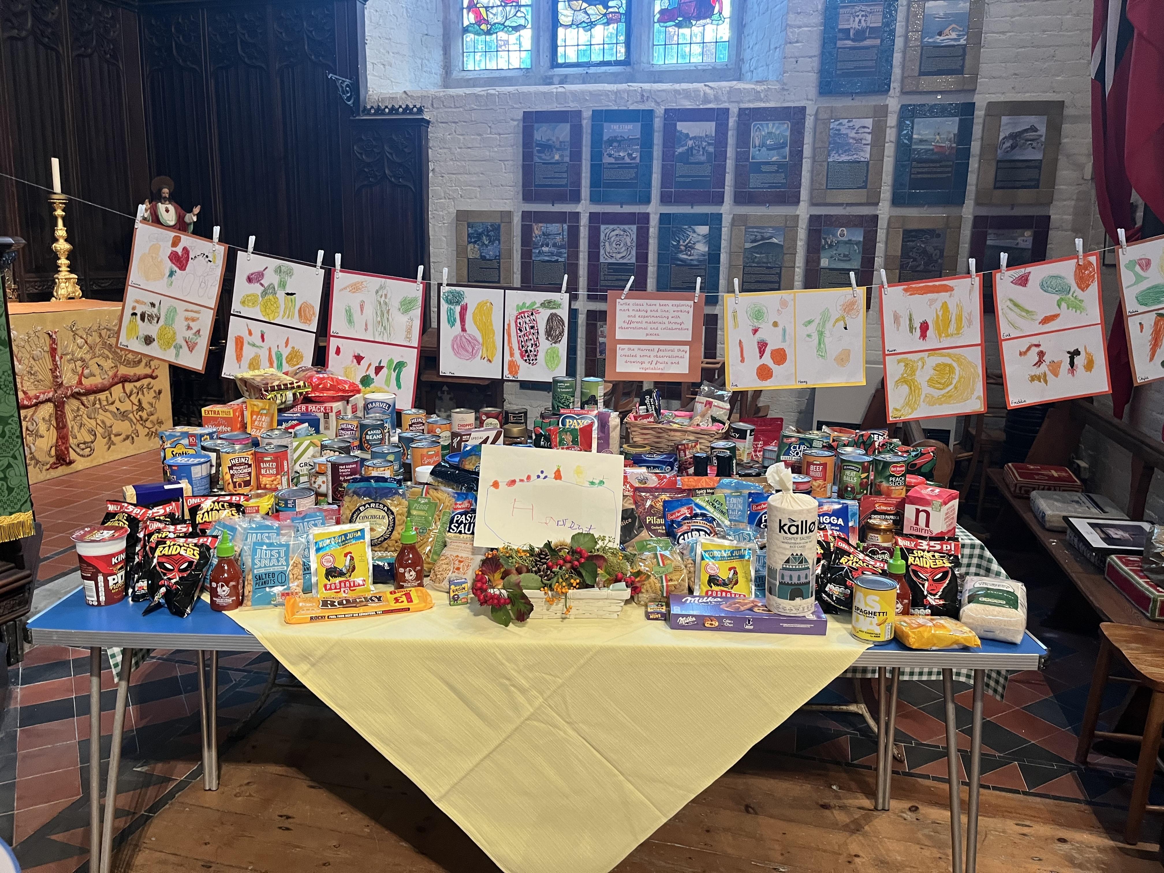 Our Harvest collection for the Rainbow Centre.
